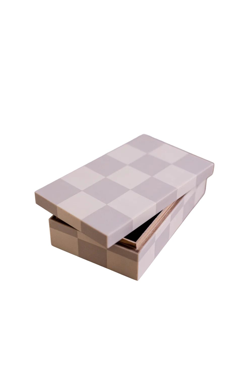 Checkered Gray & Off White Decor Box | Luxe B Co