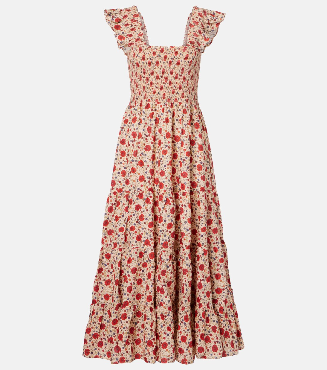 Kendall floral cotton voile midi dress | Mytheresa (UK)