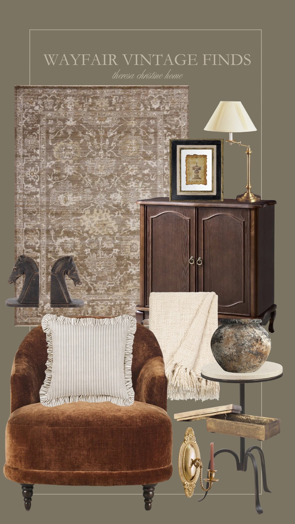 Wayfair vintage finds! 🤍 Neutral home finds, wayfair home, vintage home, moody home 

#LTKHome