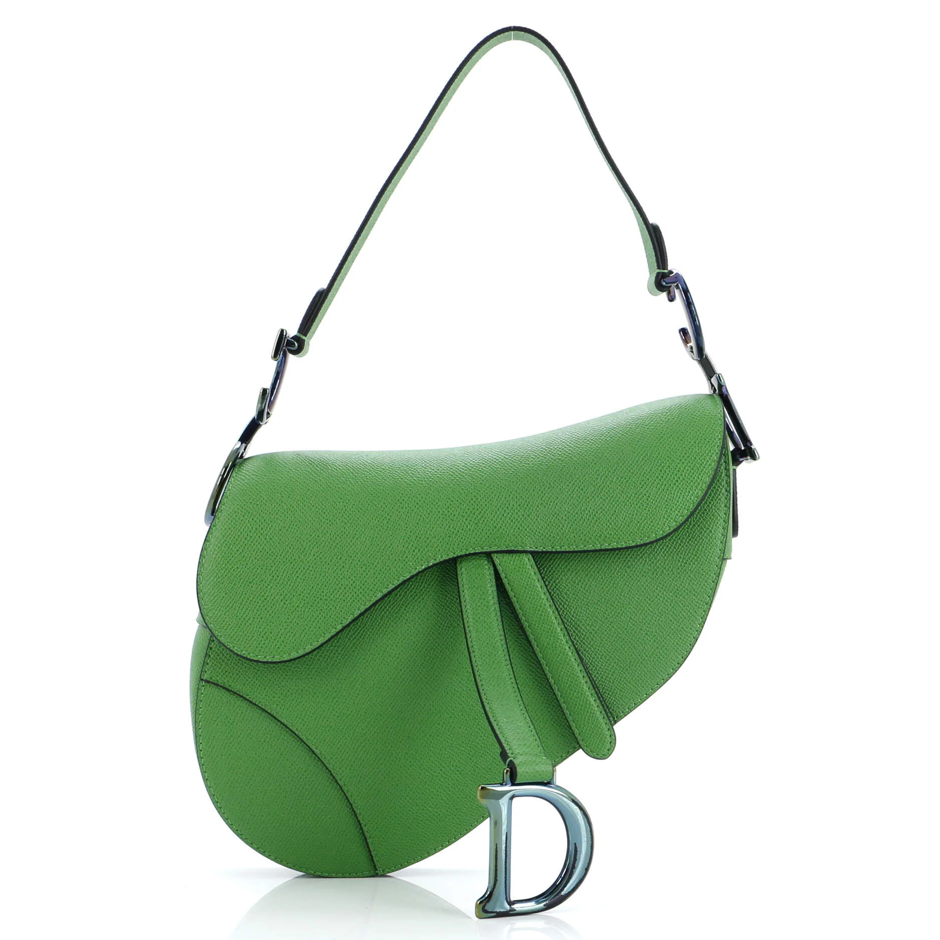 Saddle Handbag Leather with Iridescent Hardware Medium | Shop Simon