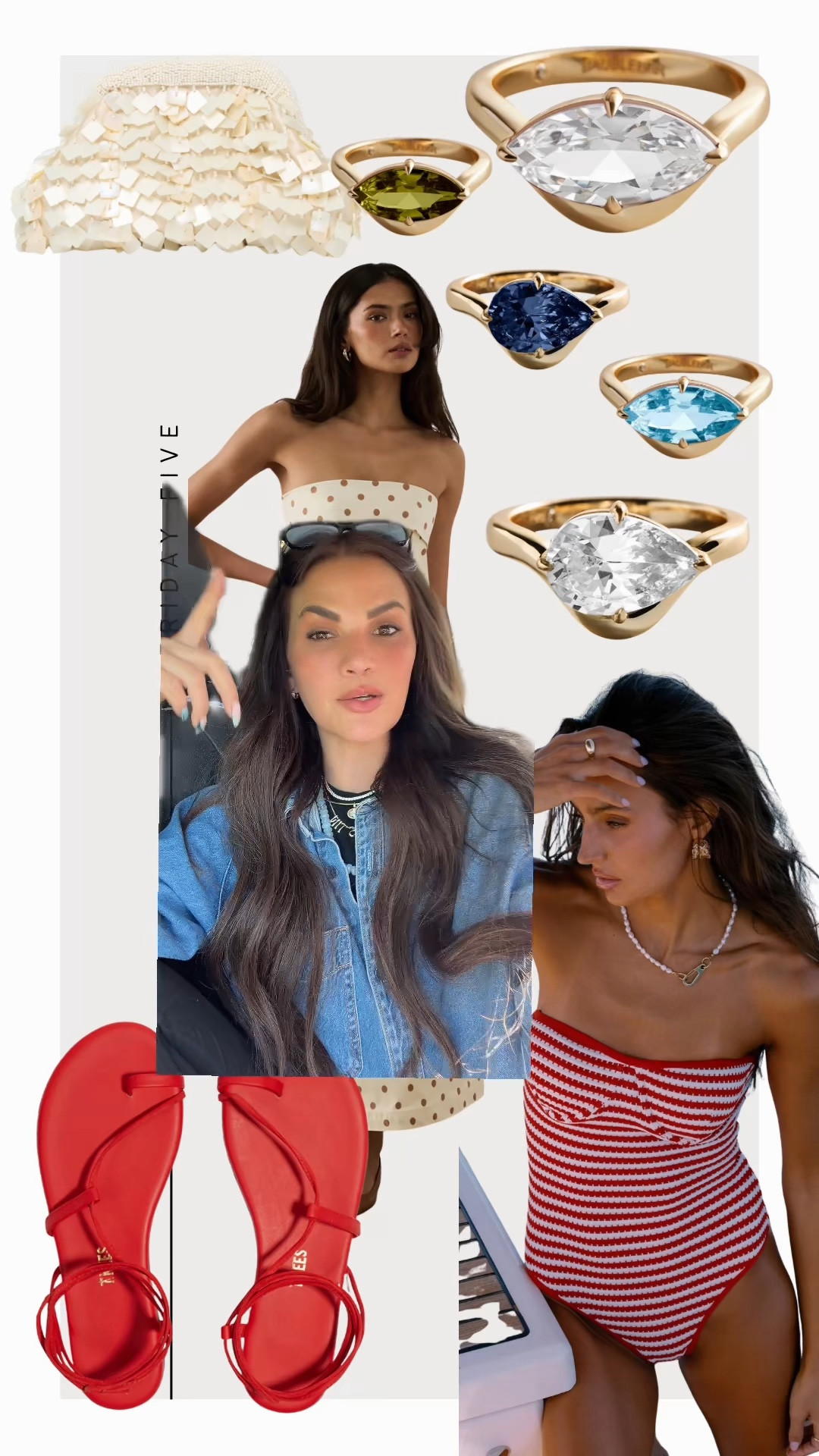 Friday Five: 5-1-26
1. Baublebar Wavy Birthstone Ring  
2. Beach Riot Hayes One Piece Swimsuit 
3. Tkees Jo Sandals 
4. L*Space Vienna Clutch
5. We Wore Whaf Polka Dot Dress


#LTKootd