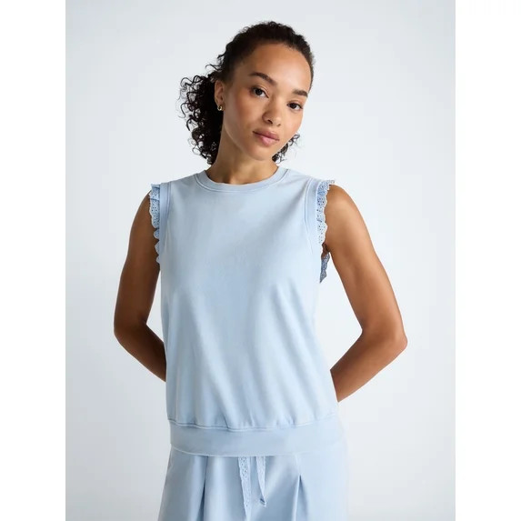 Scoop Women's Sleeveless Ruffle Top, Sizes XS-XXL | Walmart (US)