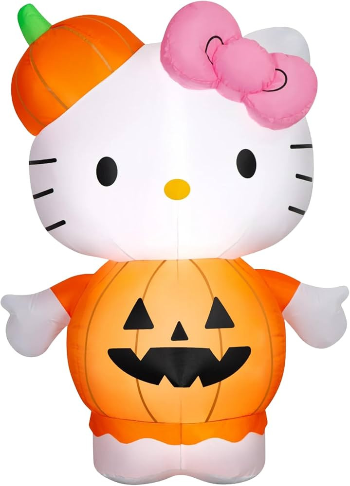 Gemmy Hello Kitty Halloween Pumpkin Inflatable Decoration, 5 Ft Tall | Amazon (US)