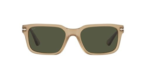 Persol PO3272S Rectangular Sunglasses, Beige Opal/Green, 55 mm | Amazon (US)