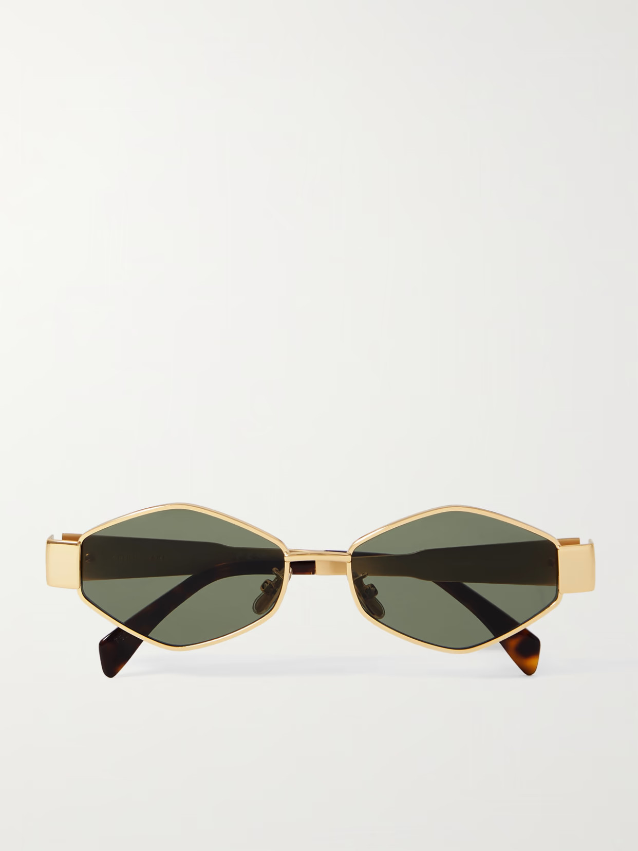 CELINE Eyewear - Triomphe Hexagon-frame Gold-tone Sunglasses - One size | NET-A-PORTER (US)