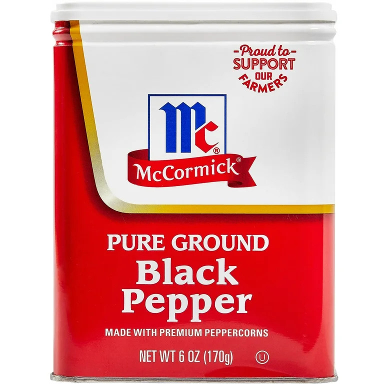 McCormick Pure Ground Black Pepper, 6.0 oz Can | Walmart (US)