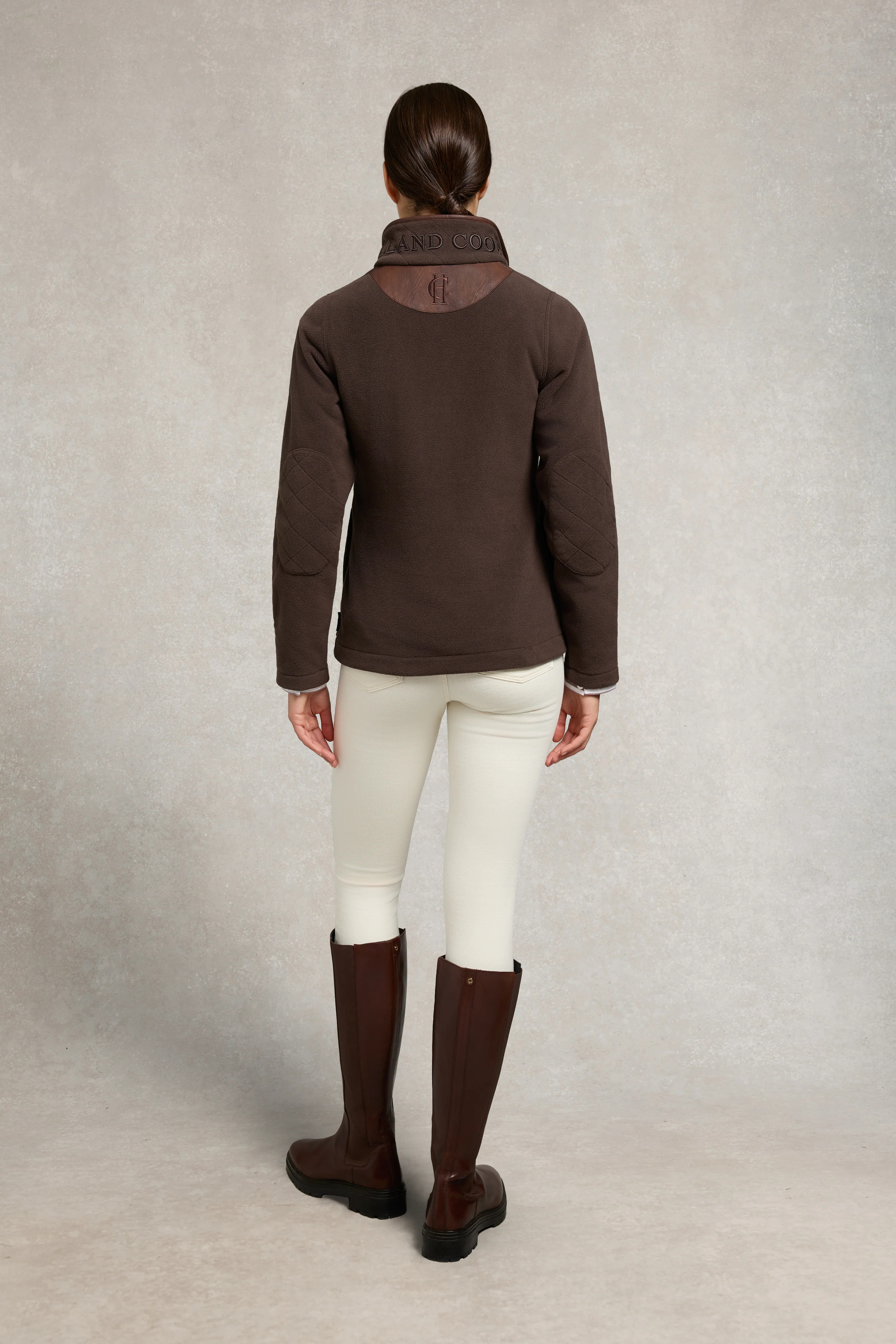 Country Fleece Quarter Zip (Chocolate) | Holland Cooper