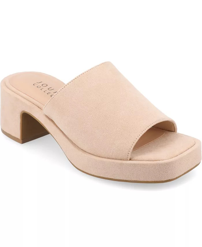 Journee Collection Women's Bessa Slip On Platform Sandals - Macy's | Macy's