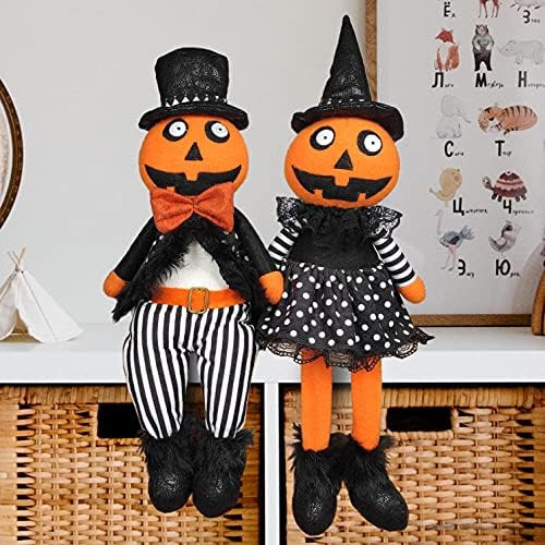 Ogrmar 18.5 Inch 2 Pack Halloween Pumpkin Plush Doll Set Handmade Mr and Mrs Stuffed Pumpkin Doll... | Amazon (US)
