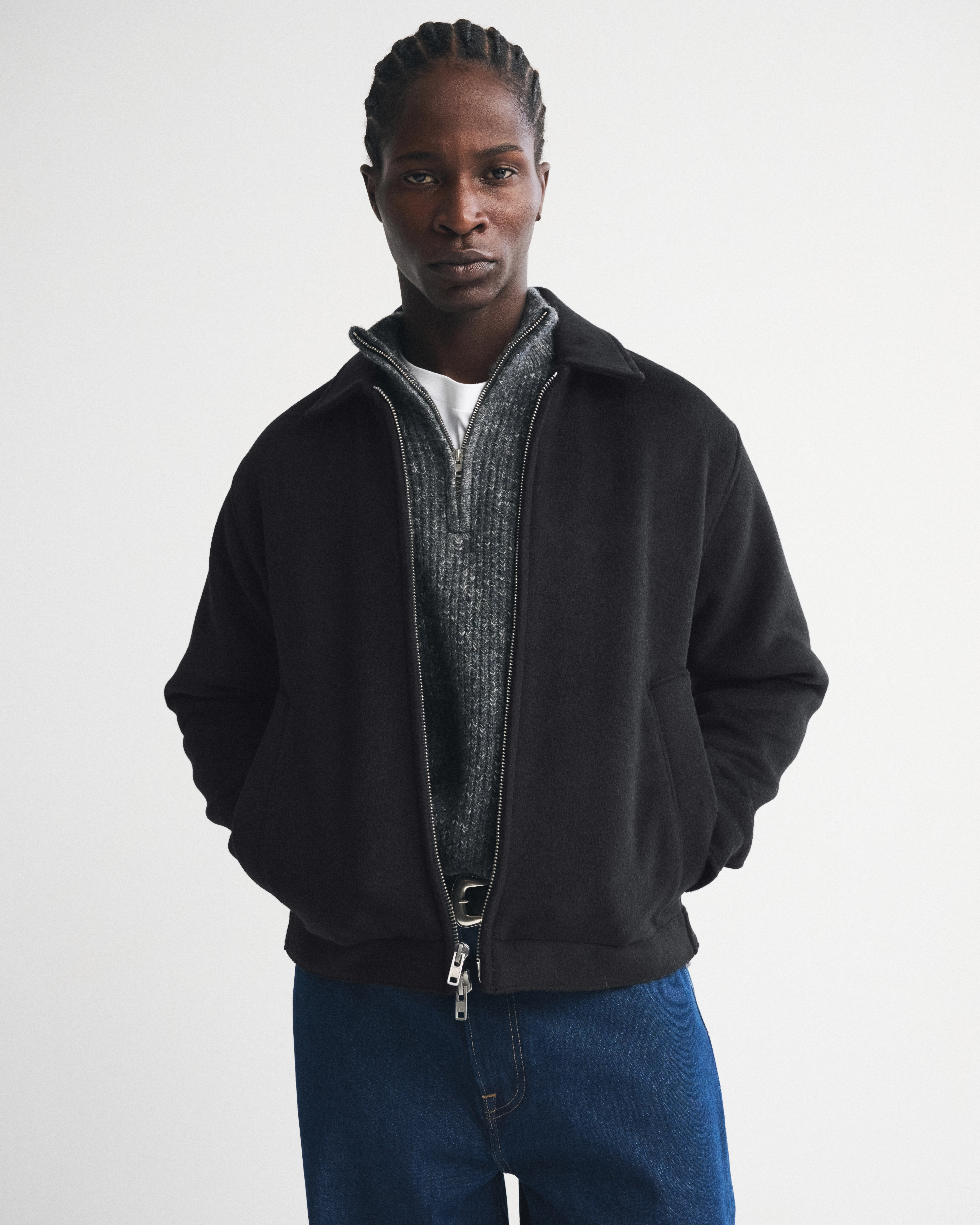 Wool-Blend Zip Jacket | Abercrombie & Fitch (US)