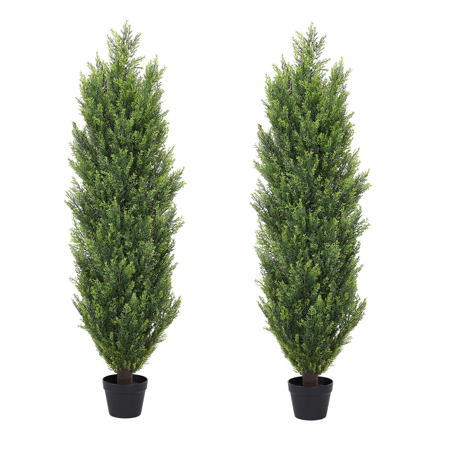 THE BLOOM TIMES Artificial Topiary Cedar Trees Outdoor 4FT Tall 2 Set, Realistic Faux Pine Cypres... | Amazon (US)