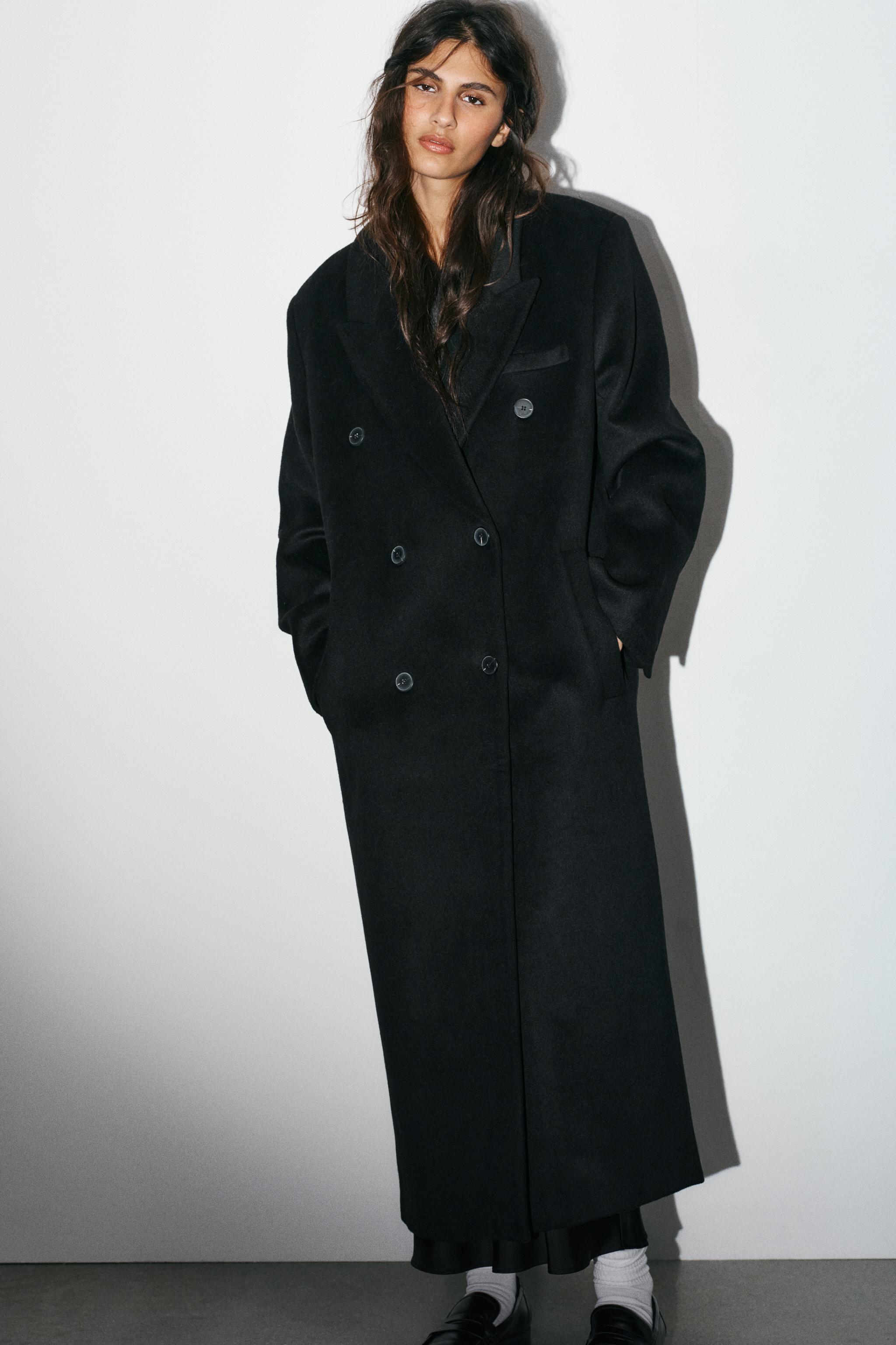 EXTRA LONG WOOL BLEND COAT | Zara UK