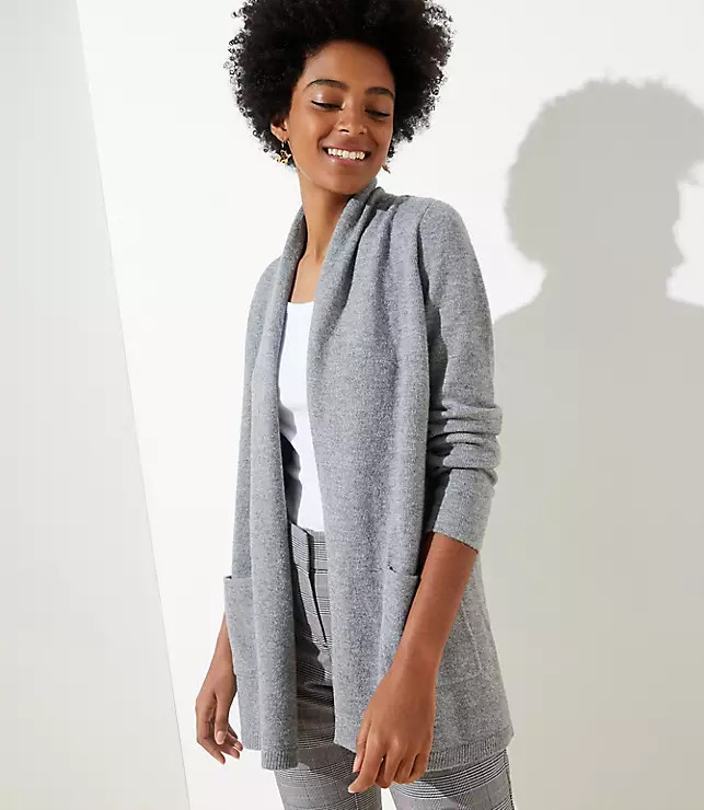 Shawl Collar Pocket Open Cardigan | LOFT | LOFT