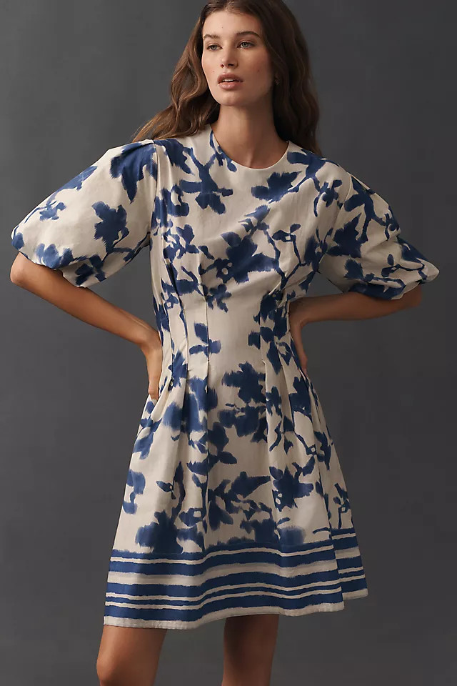 Tobie Puff-Sleeve Mini Dress | Anthropologie (US)