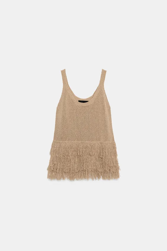 FRINGED KNIT TOP | Zara UK