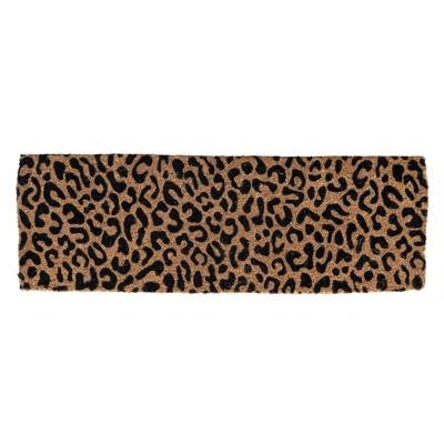 Natural Coir Double Doormat With Leopard Print | Wayfair North America