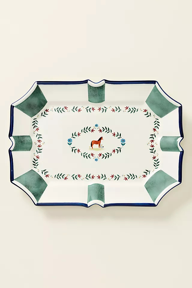 Alana Stoneware Horse Platter | Anthropologie (US)