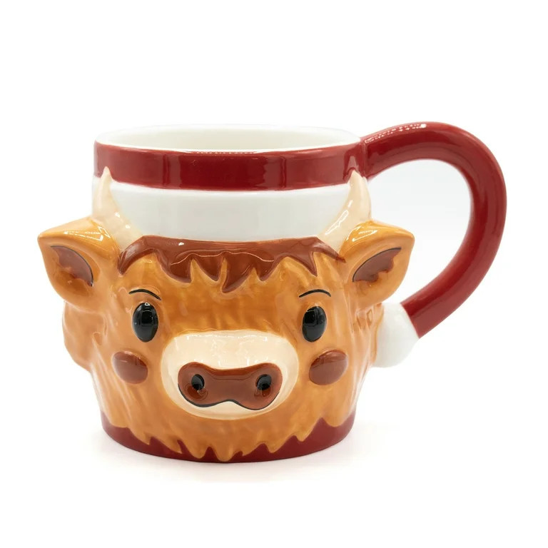 Stoneware Cow Mug, Red and Brown, 19 fl oz, by Holiday Time | Walmart (US)