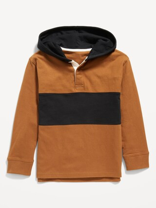 Long-Sleeve Hooded Rugby Polo Shirt for Boys | Old Navy (US)