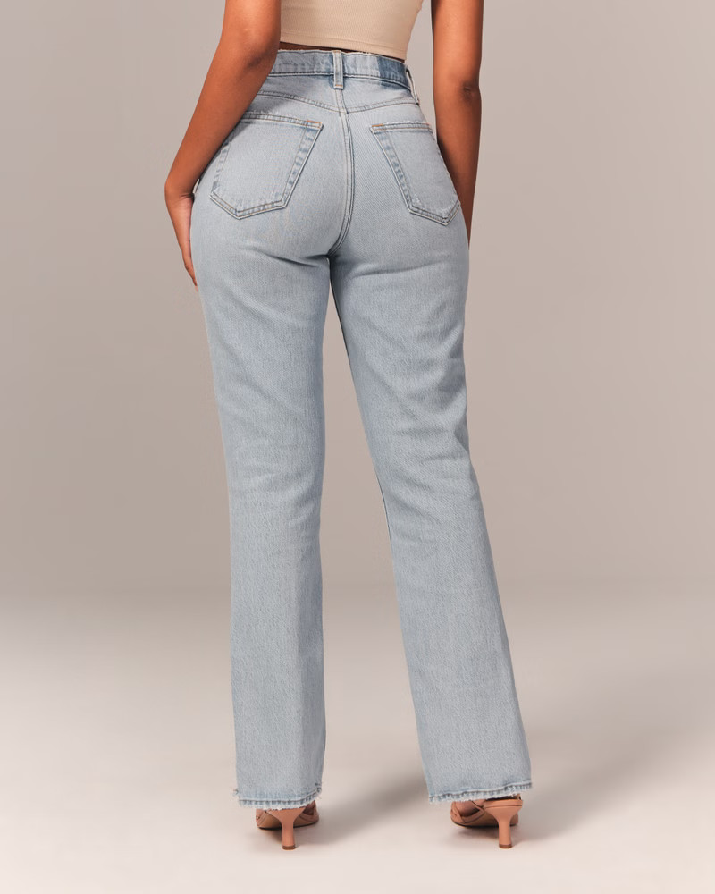 Women's Curve Love Ultra High Rise 90s Straight Jean | Women's Bottoms | Abercrombie.com | Abercrombie & Fitch (US)