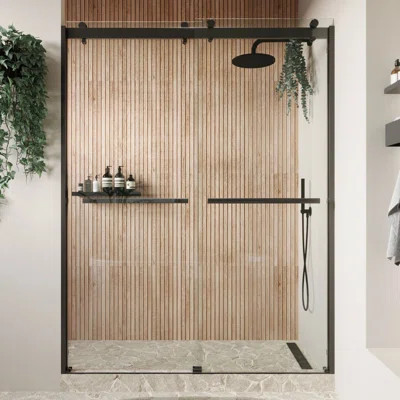 Mara 56-60 x 78 in. Frameless Bypass Sliding Shower Door | Wayfair North America
