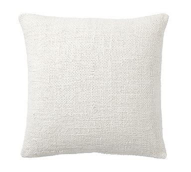 Faye Textured Linen Pillow Cover, 20"", Ivory | Pottery Barn (US)