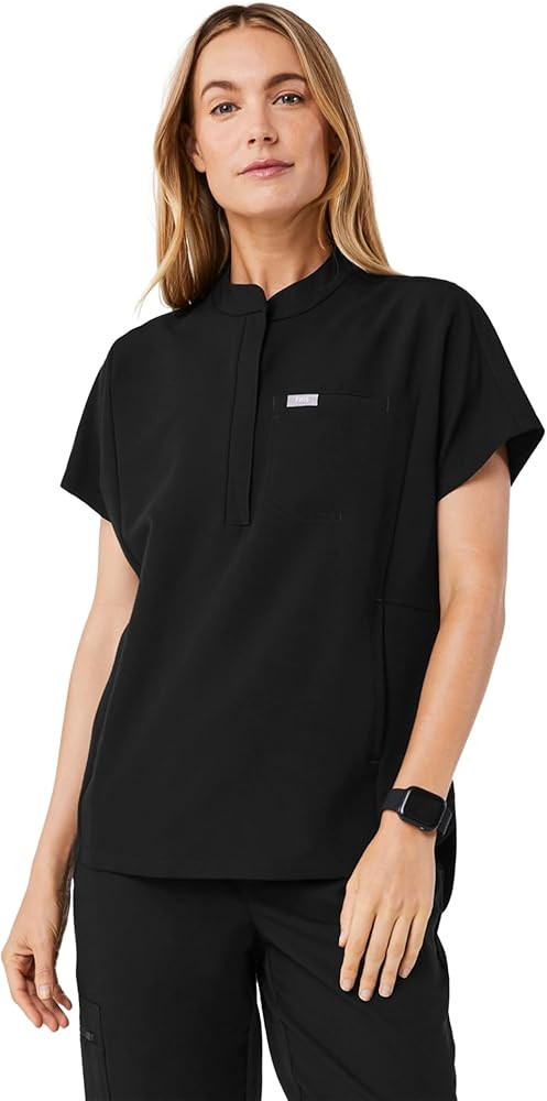 FIGS Montex Scrub Top for Women — Relaxed Fit, Mock Neck, 2 Pockets, Anti-Winkle, 4-Way Stretch | Amazon (US)