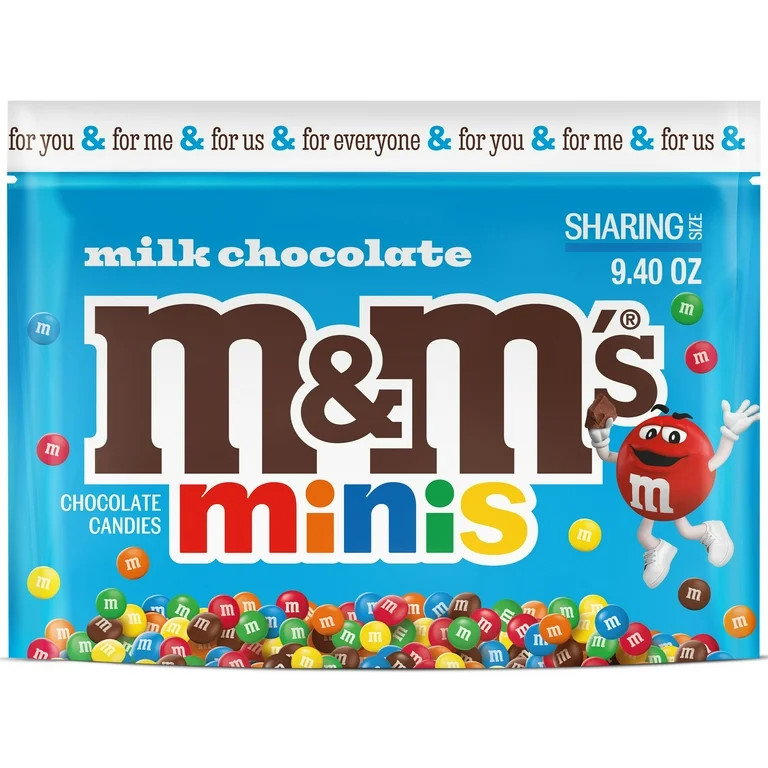 M&M's Minis Milk Chocolate Summer Candy, Sharing Size - 9.4 oz Resealable Bag | Walmart (US)