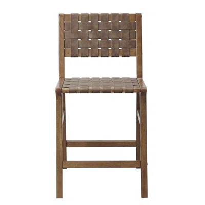 Oslo 24"H Faux Leather Woven Counter Stool | Wayfair North America