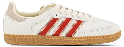 adidas Originals Samba OG Womens Sneaker (White Pony Beige Scarlet, 6) | Amazon (US)