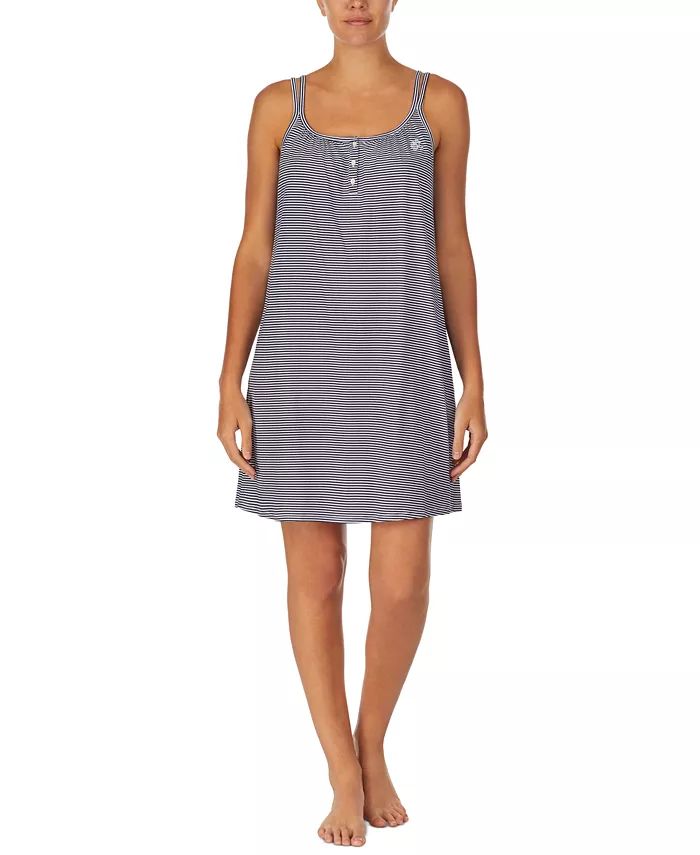 Cotton Knit Double-Strap Nightgown | Macys (US)