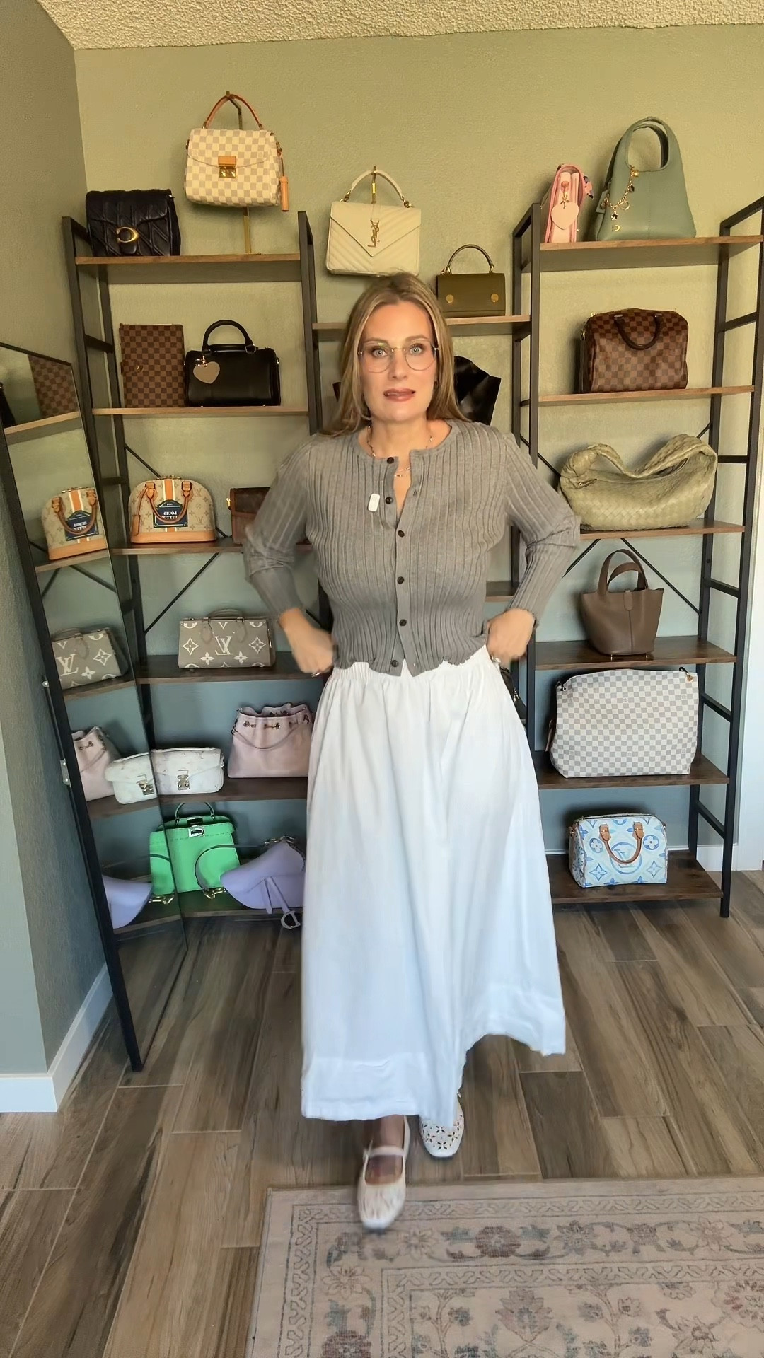 I love transitional clothing that can be worn all year round. This light weight sweater is perfect for layering under a coat or over a body suit. This cotton skirt is just perfect. I have it in two colors. 
Skirt runs slightly big 
Short runs slightly small 
I’m wearing a medium in both. 
i’m 5’6” 34 triple D chest and 140 pounds

#LTKStyleTip #LTKItBag #LTKShoeCrush