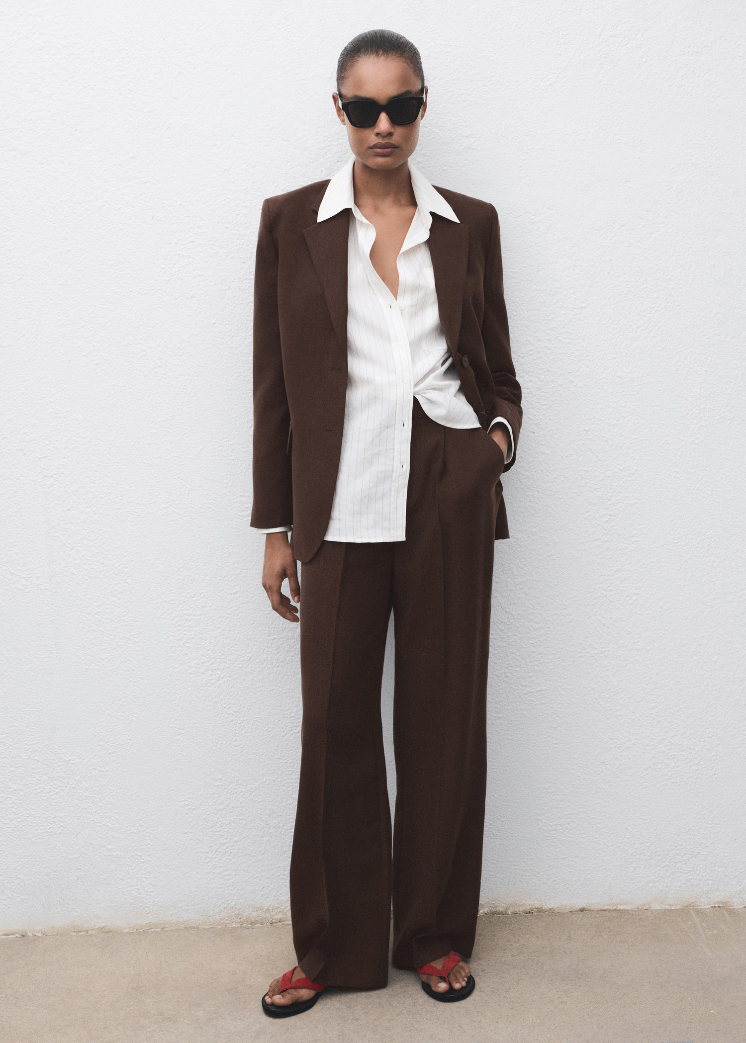 Straight lyocell suit trousers - Women | MANGO United Kingdom | MANGO (UK)