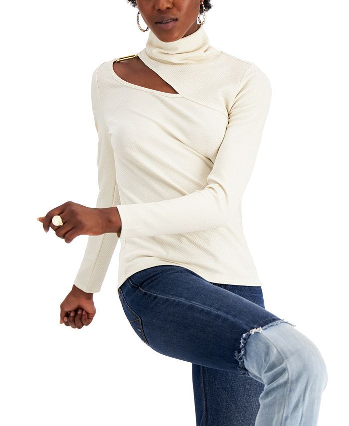Willow Drive Slash Detail Turtleneck Top  & Reviews - Sweaters - Women - Macy's | Macys (US)