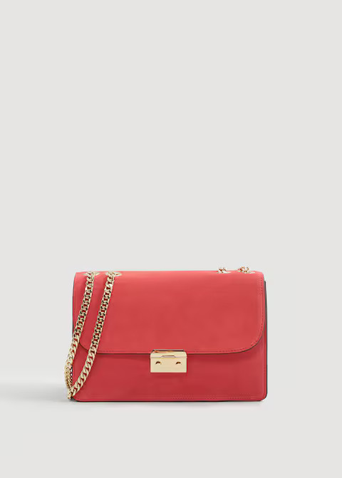 Chain leather bag - Women | MANGO (US)