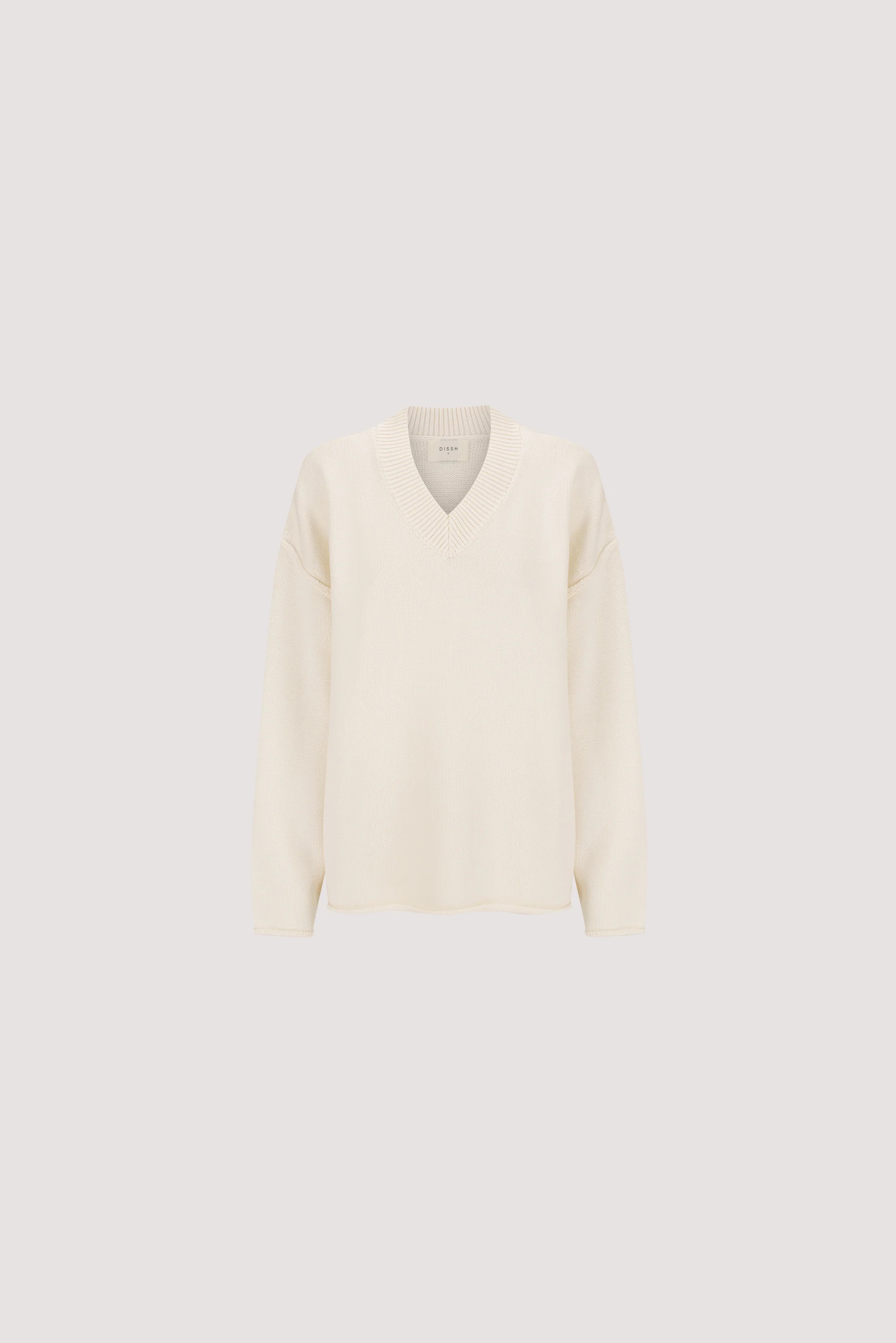 FLINT CREAM V NECK KNIT JUMPER | DISSH