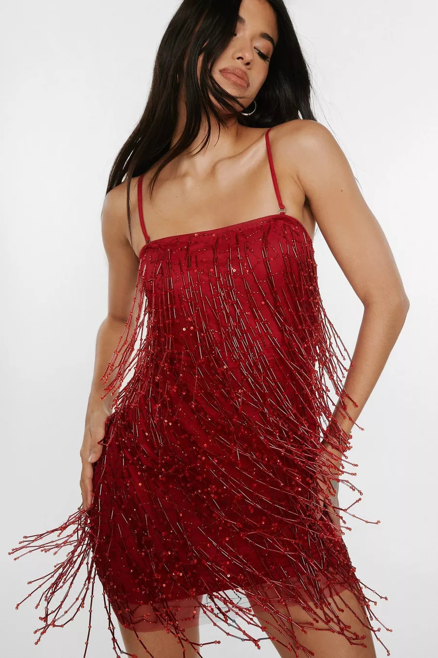 Tassel Beaded Bandeau Mini Dress | Nasty Gal US