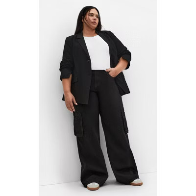 CITY CHIC | Women's Plus Size Clarence Cargo Denim Pant - black - 20W | Target