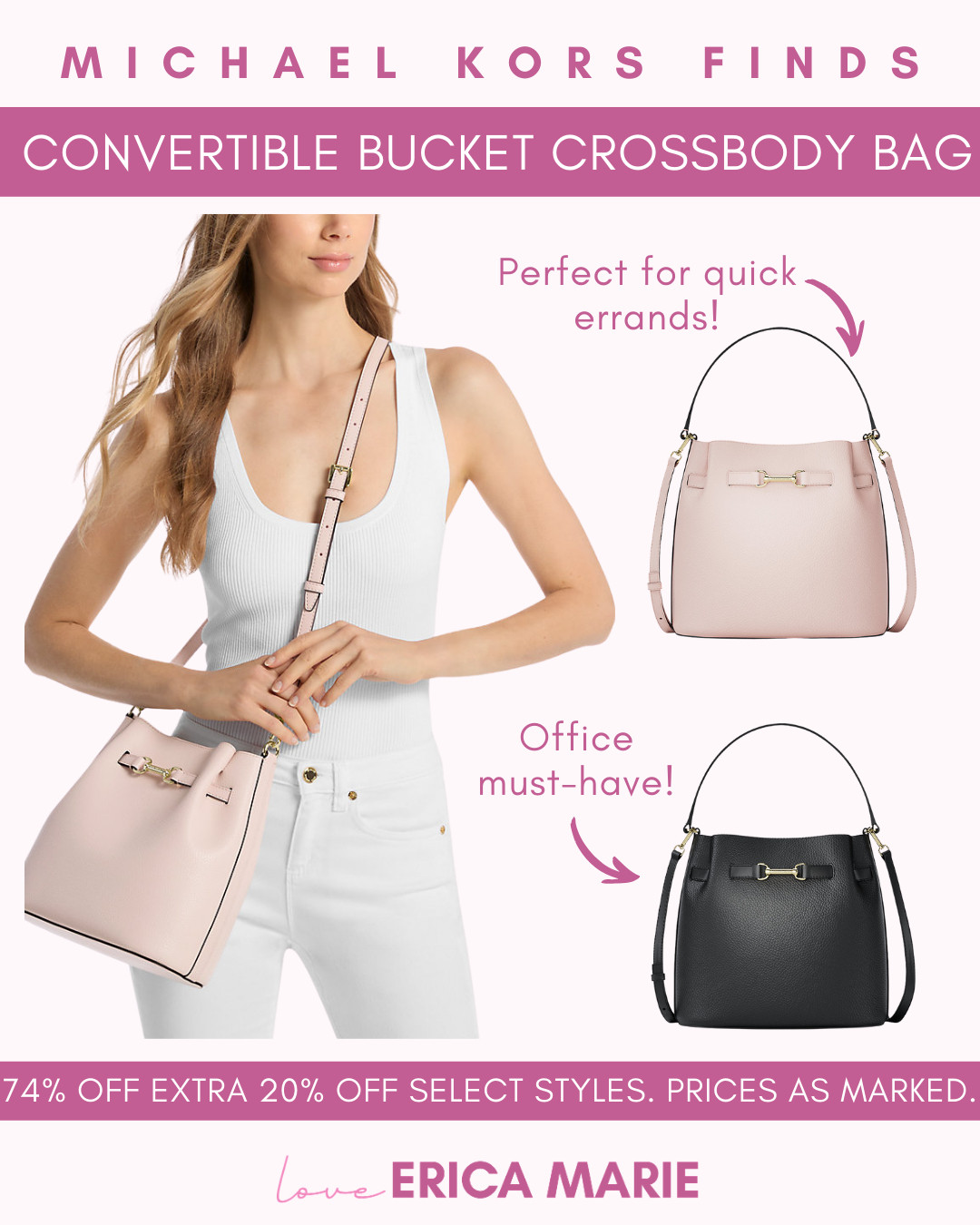 Loving this Michael Kors convertible bucket bag — so versatile and easy to wear. The crossbody strap makes it practical, but it still looks polished.  

 #LTKSpringSale #LTKSaleAlert #LTKWorkwear