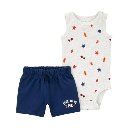 Carter's Child of Mine Baby Boy Patriotic Outfit Set, 2-Piece, Sizes Newborn-12 Months | Walmart (US)