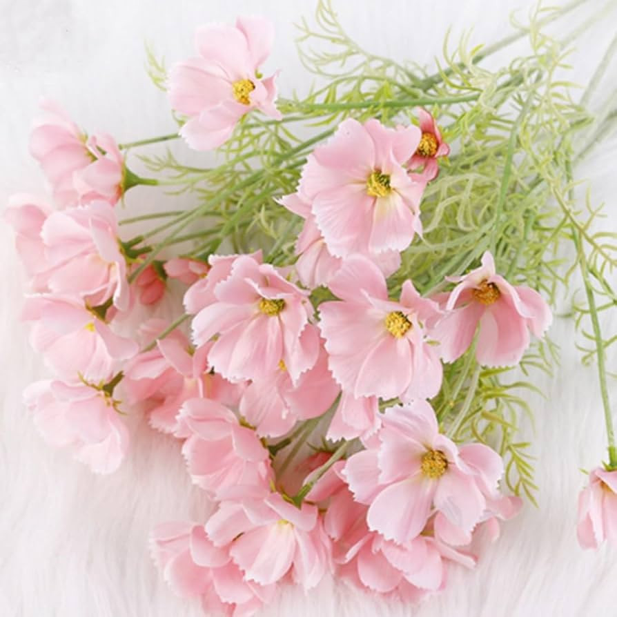 6 Pcs Artificial Fake Flowers Plants Cosmos Silk Flower Arrangements Wedding Bouquets Decorations... | Amazon (UK)