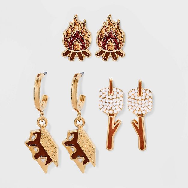 SUGARFIX by BaubleBar 'Let's Get Lit' Statement Earrings -Brown/White/Gold | Target