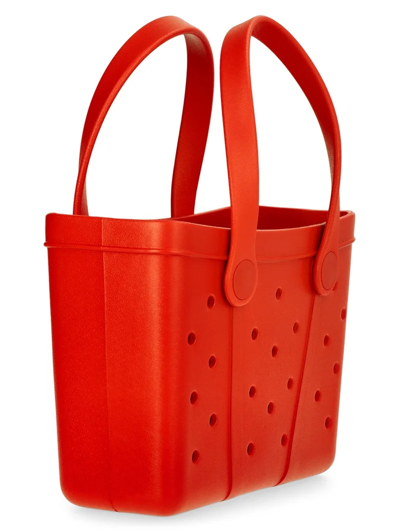 Time and Tru Women's Lightweight Mini Beach Tote Bag, Red | Walmart (US)