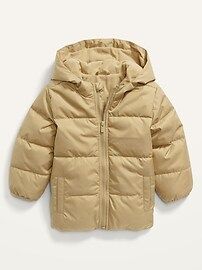 Unisex Solid Frost-Free Hooded Puffer Jacket for Toddler | Old Navy (US)