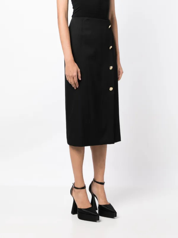Nina Ricci button-fastening Wool Pencil Skirt - Farfetch | Farfetch Global