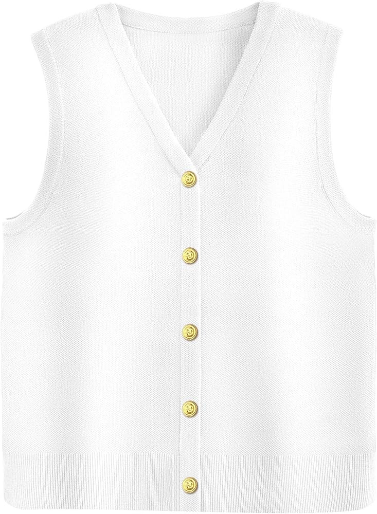 Zeagoo Womens Sweater Vest V Neck Button Down Shirts Trendy Knit Sleeveless Cardigan Top Shirt S-... | Amazon (US)