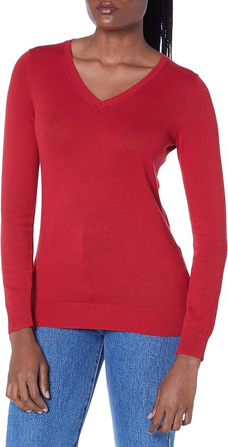 Amazon Essentials Women's Classic-Fit Lightweight Long-Sleeve V-Neck Sweater (Available in Plus S... | Amazon (US)