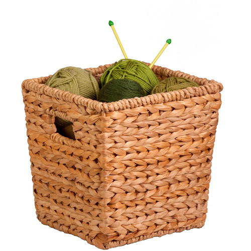 Honey Can Do Medium Square Water Hyacinth Basket with Iron Frame, Brown | Walmart (US)