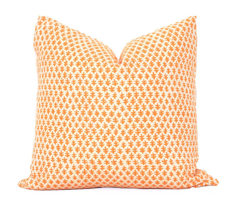 Sister Parish Burmese in Orange Decorative Pillow Cover, 20x20 22x22 Eurosham, Lumbar Pillow Toss... | Etsy (US)