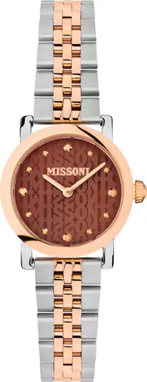 Missoni Mini Monogram Two-Tone Bracelet Watch, 28mm | Nordstromrack | Nordstrom Rack